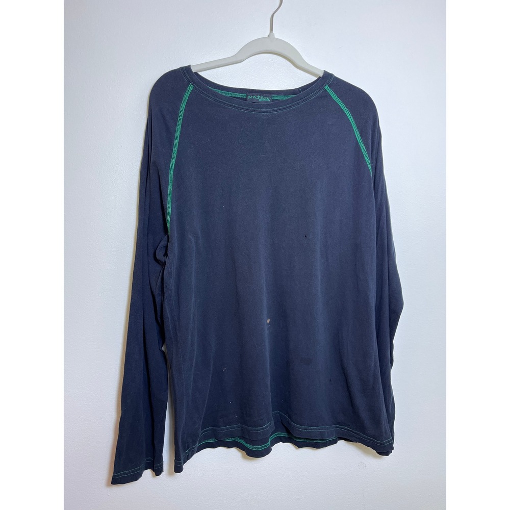 Vintage Matrix Reloaded Movie Promo Long Sleeve Shirt Black Green Stitching Y2K